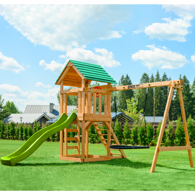 Детский игровой комплекс UNIX Kids (6 in 1) Light Green Детский игровой комплекс UNIX Kids (6 in 1) Light Green