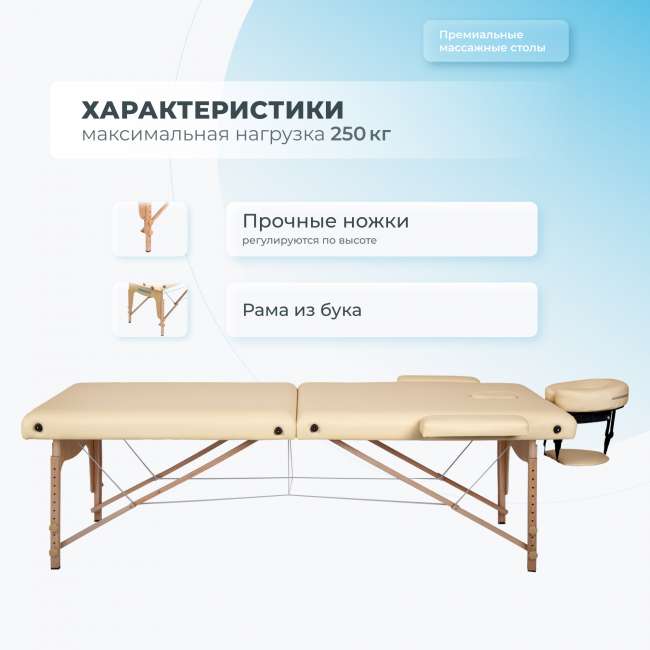 Массажный стол складной Mizomed Standart 2 бежевый Массажный стол складной Mizomed Standart 2 бежевый