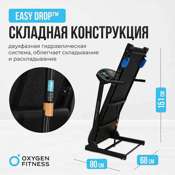 Беговая дорожка Oxygen Fitness REVIVE C с поручнями Беговая дорожка Oxygen Fitness REVIVE C с поручнями