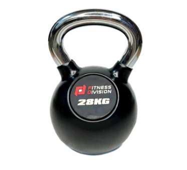 Гиря Fitness Division 28 кг обрезиненная с хромированной ручкой