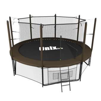 Батут с сеткой UNIX line 12 ft Black / Brown (inside)