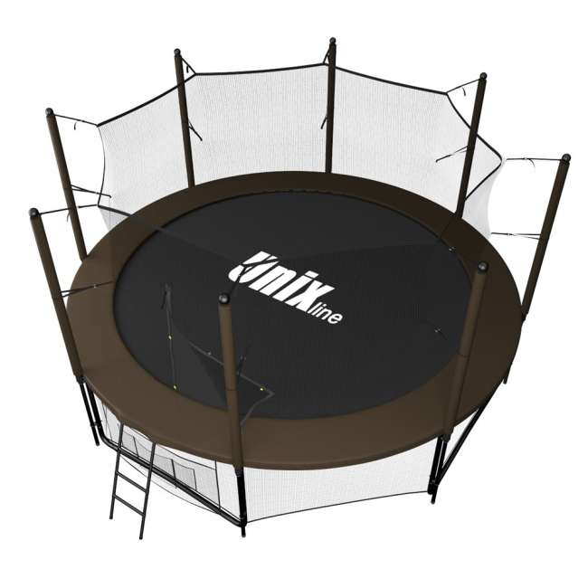 Батут с сеткой UNIX line 12 ft Black / Brown (inside) Батут с сеткой UNIX line 12 ft Black / Brown (inside)