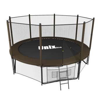 Батут с сеткой UNIX line 12 ft Black / Brown (outside)