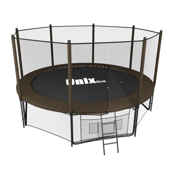 Батут с сеткой UNIX line 12 ft Black / Brown (outside)