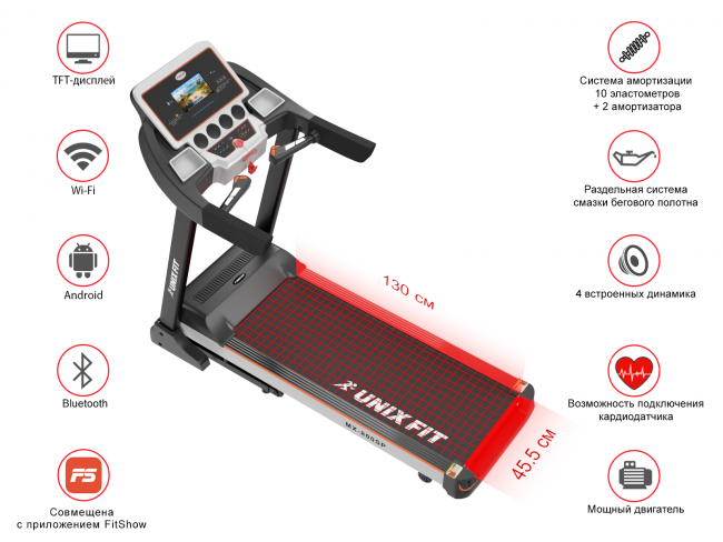 Беговая дорожка UnixFit MX-800SP Беговая дорожка UnixFit MX-800SP