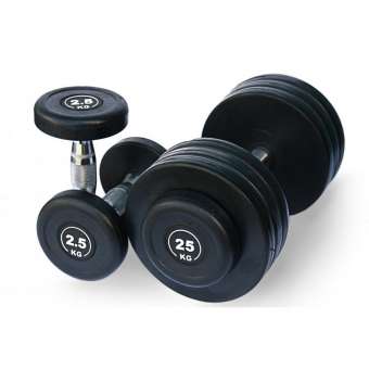 Обрезиненный гантельный ряд Fitnes Sport от 2.5 до 25кг (10 пар) FDS-09 2,5/25kg