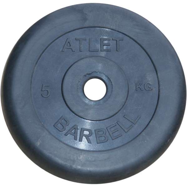 Диски обрезиненные Barbell Atlet 31 мм черные, вес от 1,25 до 25 кг в ассортименте