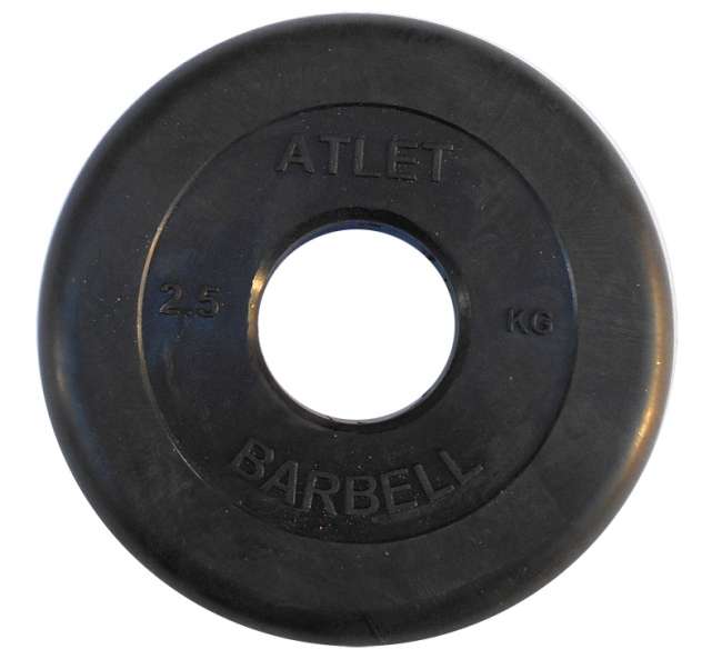 Диски обрезиненные Barbell Atlet 51 мм черные, вес от 1,25 до 25 кг в ассортименте Диски обрезиненные Barbell Atlet 51 мм черные, вес от 1,25 до 25 кг в ассортименте