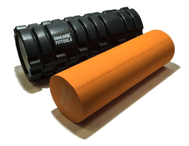 Цилиндр массажный Original FitTools 33 x 14 см черный двойной FT-DOUBLE-ROLL
