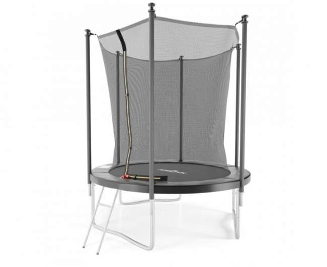 Батут с защитной сеткой DFC JUMP4FUN 6 ft черный с лестницей Батут с защитной сеткой DFC JUMP4FUN 6 ft черный с лестницей