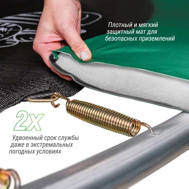 Батут UNIX Line SUPREME GAME 8 ft green