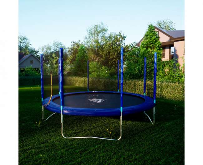 Батут с сеткой DFC Trampoline Fitness 14 ft синий