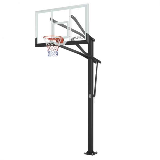 Баскетбольная стойка стационарная UNIX Line B-Stand-TG PRO 72"x42" R45 H230-305 см