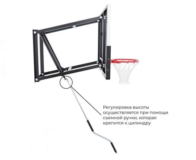 Баскетбольный щит DFC 44" (110 x 70 см) TG6MM110 со съёмным регулятором высоты, стекло 6 мм Баскетбольный щит DFC 44" (110 x 70 см) TG6MM110 со съёмным регулятором высоты, стекло 6 мм